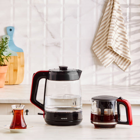 Karaca Glass Tea XL 2in1 Teemaschine Imperial Red