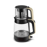 Karaca Glass Tea XL 2in1 Glas-Teezubereiter und Wasserkocher Creme
