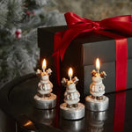 Karaca Home New Year Rentier 3er Teelichtkerze 14x9,3x6 cm