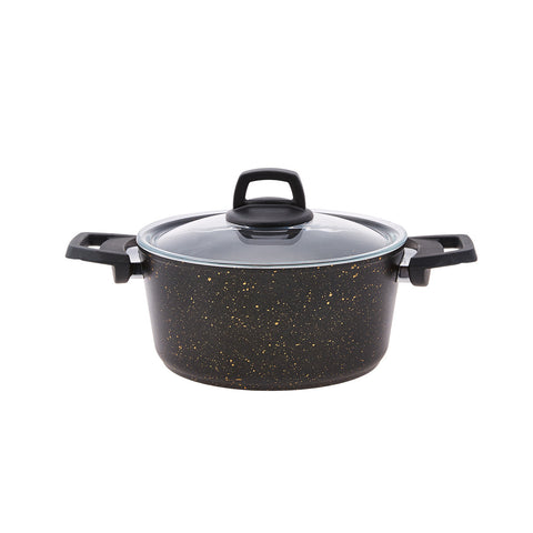 Karaca Biogranit V2 13-teiliges Kochgeschirr-Set Schwarz Gold