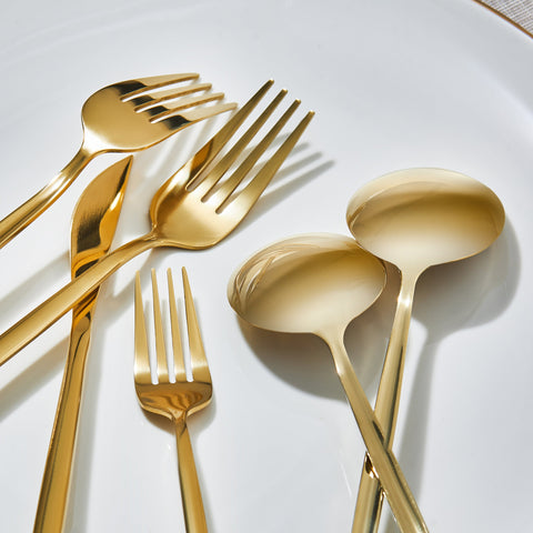 Karaca Bella Gold Besteck Set für 6 Personen, 24 Teilig