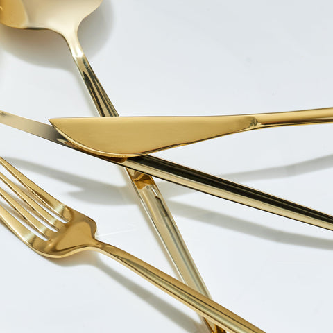Karaca Bella Gold Besteck Set für 6 Personen, 24 Teilig