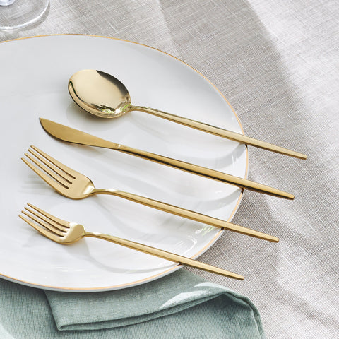 Karaca Bella Gold Besteck Set für 6 Personen, 24 Teilig