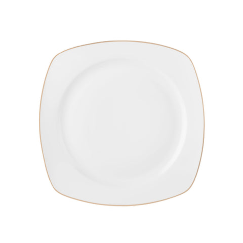 Karaca Timeless 59-teiliges Porzellan Halb-Quadratisches Dinner-Set für 12 Personen, Gold