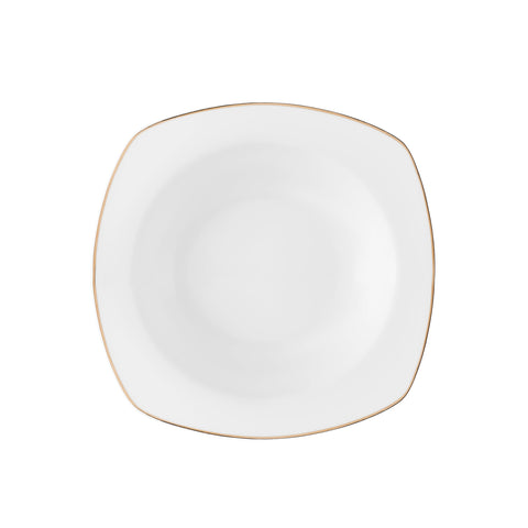 Karaca Timeless 59-teiliges Porzellan Halb-Quadratisches Dinner-Set für 12 Personen, Gold