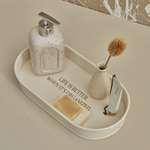 Karaca Home Sylvia Dekorativer Tablett-Organizer Weiß 29 cm
