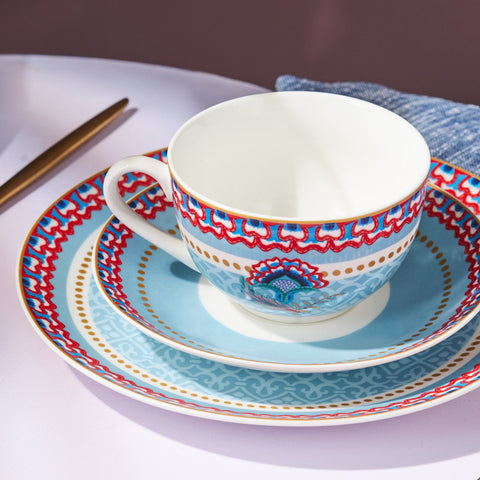 Karaca Forever Bone Spello 26-Teiliges 6-Personen Frühstücksset Blau