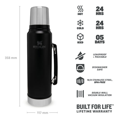 Stanley Legendary Classic Bottle 1,0 L Matte Black