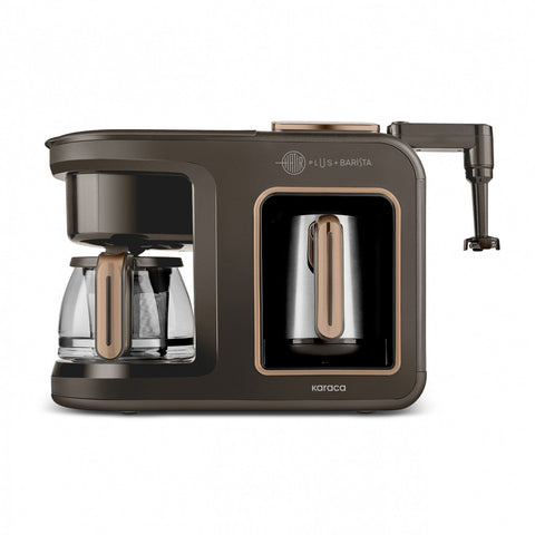 Karaca Hatır Plus Barista Steel 6 in 1 Sprechende Türkische Kaffee-Maschine Walnut Brown