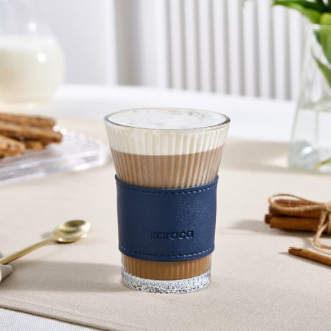Karaca Leder Cool Touch Latte Glas 210 Ml Marineblau