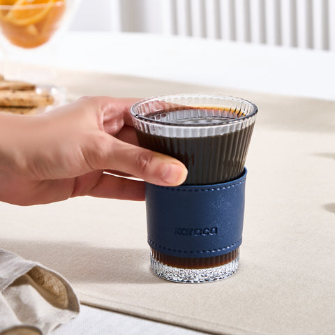 Karaca Leder Cool Touch Latte Glas 210 Ml Marineblau