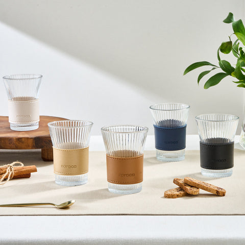 Karaca Leder Cool Touch Latte Glas 210 Ml Marineblau