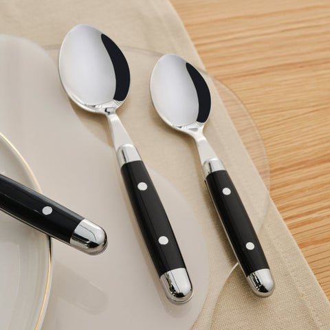 Karaca Alina 24-teiliges 6-Personen Gabel, Messer, Löffel Set Schwarz