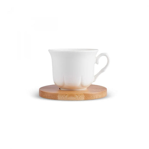 Karaca Bambus-Tablett 6-Personen-Kaffeetassen-Set, 90 ml