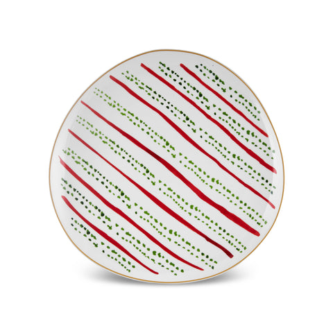 KARACA New Year Kokina Grüne Punkte 20,5 cm Kuchenteller
