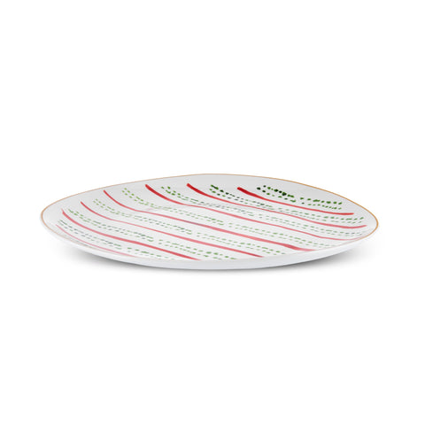 KARACA New Year Kokina Grüne Punkte 20,5 cm Kuchenteller
