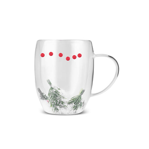 Karaca New Year 25 Snow Becher mit Henkel, 340 ml