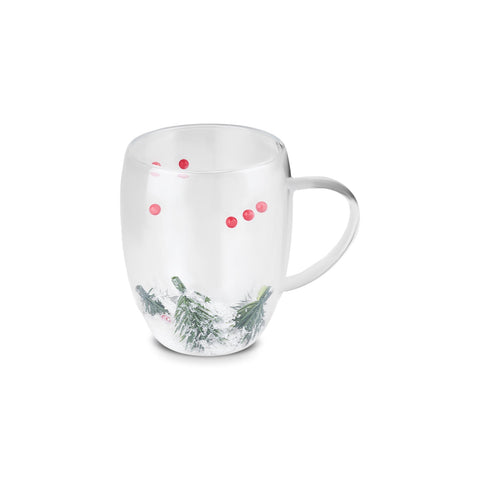 Karaca New Year 25 Snow Becher mit Henkel, 340 ml