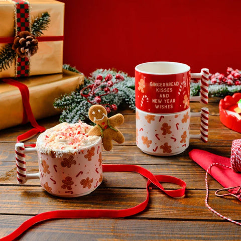 Karaca New Year Weihnachtsmann Keks Becher Set 400 ml