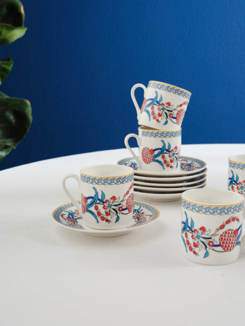 Karaca Hatay Kaffeetassen-Set für 6 Personen 80 ml