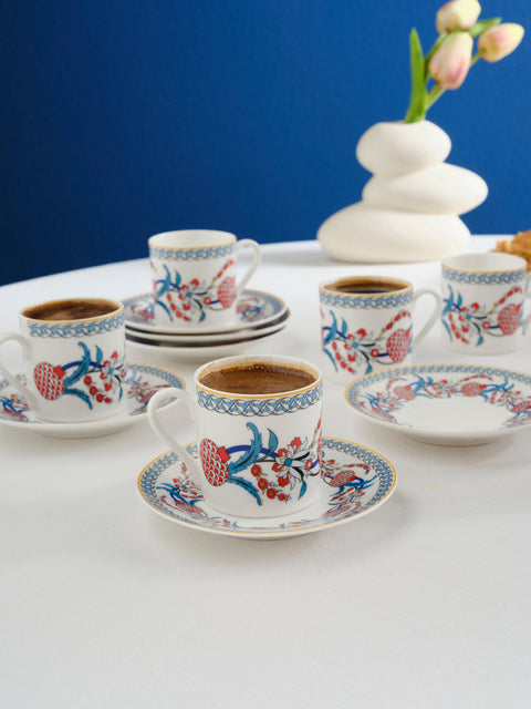 Karaca Hatay Kaffeetassen-Set für 6 Personen 80 ml