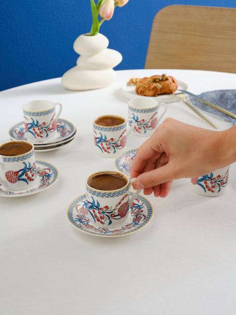 Karaca Hatay Kaffeetassen-Set für 6 Personen 80 ml