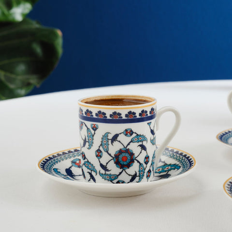 Karaca Rumi Kaffeetassenset für 6 Personen, 80 ml