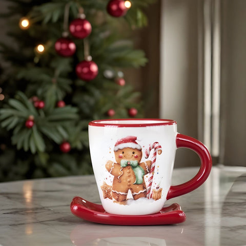 Karaca New Year 25 Niedlicher Lebkuchenmann Kaffeetasse