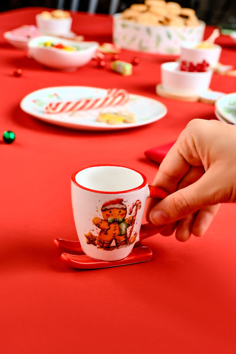 Karaca New Year 25 Niedlicher Lebkuchenmann Kaffeetasse