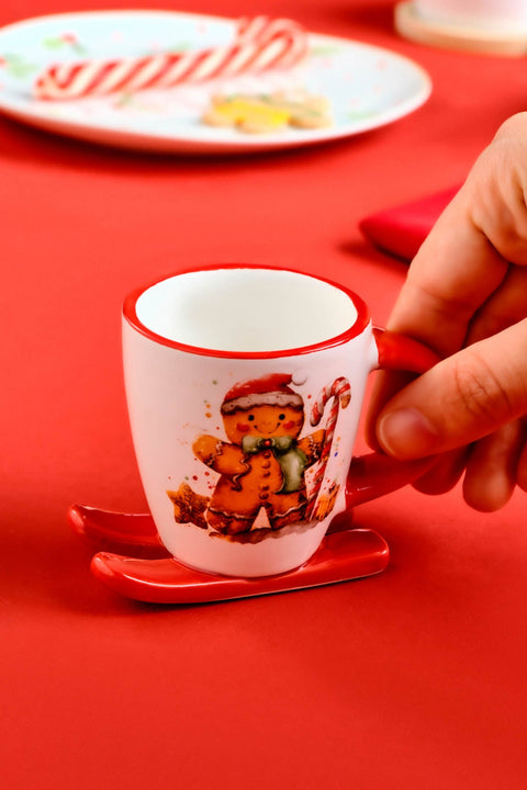 Karaca New Year 25 Niedlicher Lebkuchenmann Kaffeetasse