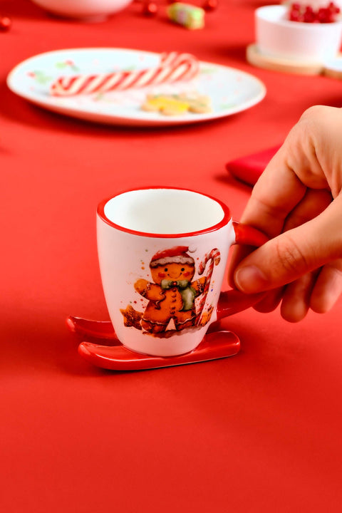 Karaca New Year 25 Niedlicher Lebkuchenmann Kaffeetasse
