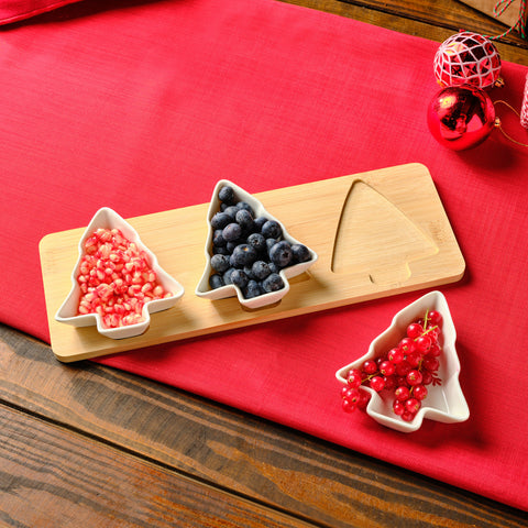 Karaca New Year Christmas Bamboo Snack Kiefer Baum 3 Stück