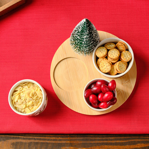 Karaca New Year Bambus-Snack Kokina 3-teiliges Schälchen-Set