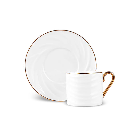 Karaca Ivory 90 ml 6-teiliges Kaffeeset, Weiß