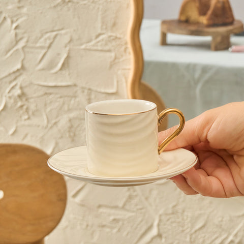 Karaca Ivory 90 ml 6-teiliges Kaffeeset, Weiß