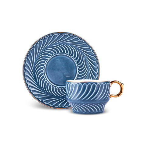 Karaca Olympian 90 ml 6-teiliges Kaffeeset, Blau