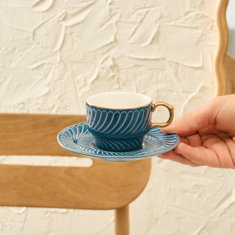 Karaca Olympian 90 ml 6-teiliges Kaffeeset, Blau