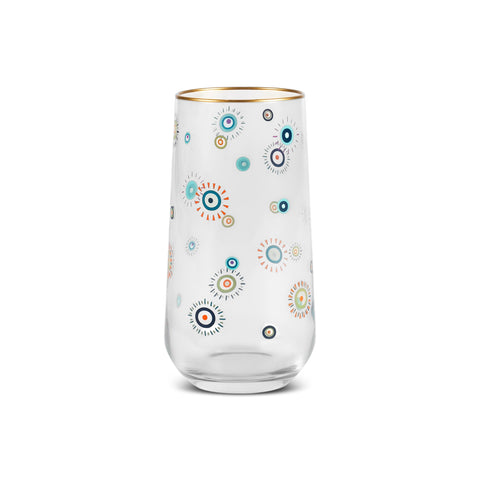 Karaca 5-teiliges Trinkglas-Set mit Nazar-Amulett-Motiv Glas-S