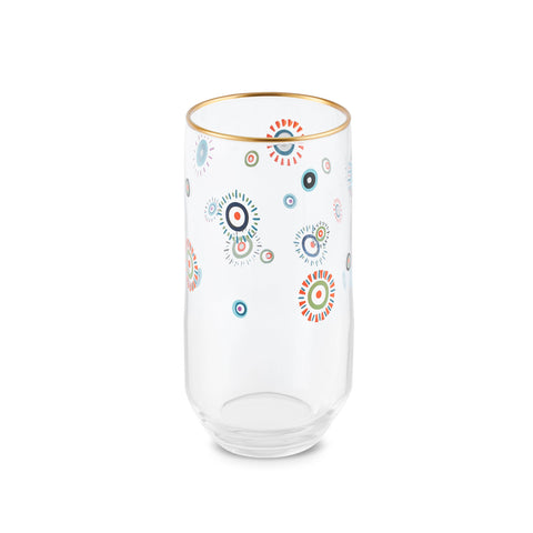 Karaca 5-teiliges Trinkglas-Set mit Nazar-Amulett-Motiv Glas-S