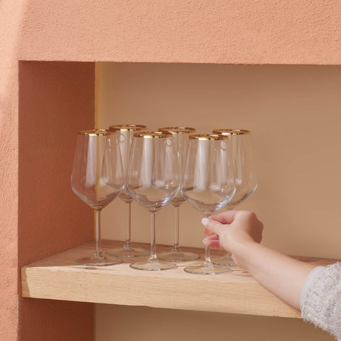 Karaca Orlando 490 Ml 6 Teiliges Kelchglas-Set