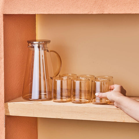 Karaca Serene 7-teiliges Gläser Set, Amber
