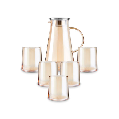 Karaca Serene 7-teiliges Gläser Set, Amber