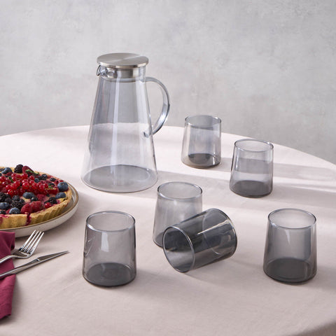 Karaca Serene 7-teiliges Gläser Set, Anthrazit