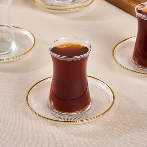 Karaca Juliet Gold Rand 6-Personen-Tee-Set