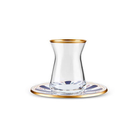 Karaca Bursa Türkisches Teeglas-Set, 12-teilig, Marineblau