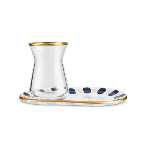 Karaca Belem Marineblau 12-teiliges Teeglas-Set