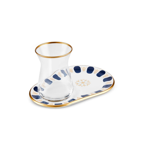 Karaca Belem Marineblau 12-teiliges Teeglas-Set