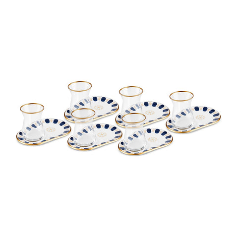 Karaca Belem Marineblau 12-teiliges Teeglas-Set