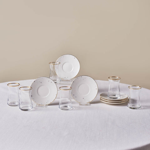 Karaca Fleur 12-Teiliges 6-Personen Tee-Set