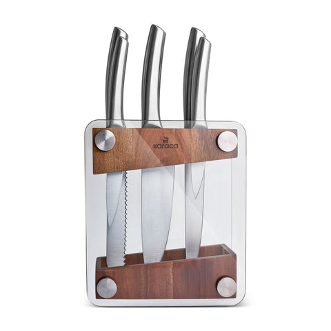 Karaca Venüs 6-teiliges Messer-Set im Glassblock